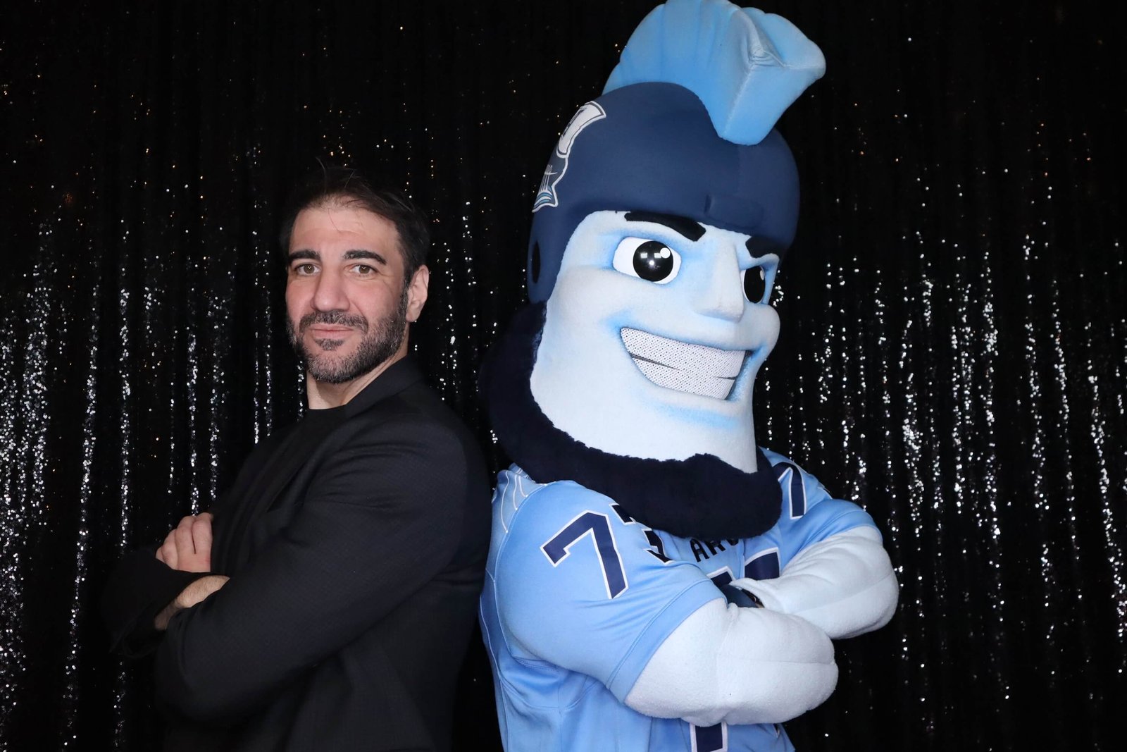 Toronto Argonauts Jason taking a pose at the photo booth